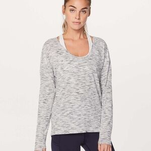 Lululemon Meant To Move Long Sleeve Tiger Space Dye Black White
